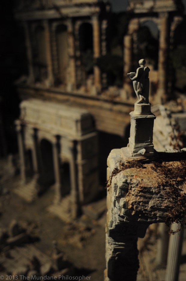 The Mundane Philosopher overlooking the ruins of the world