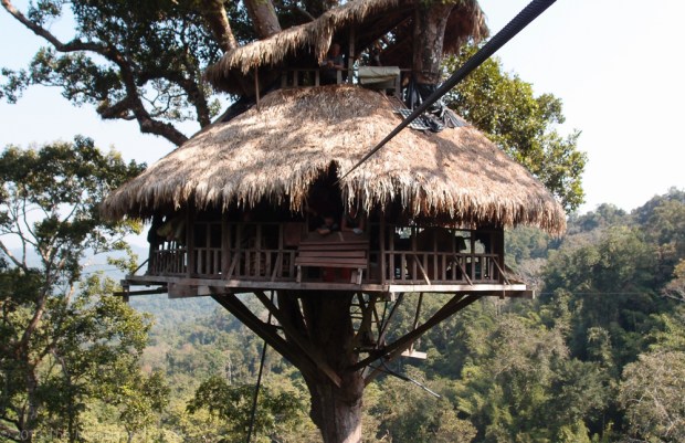 The Mundane Traveller in a treehouse in Laos