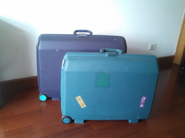 Two classic vertical trolley from Samsonsite, 80ies hardcase model
